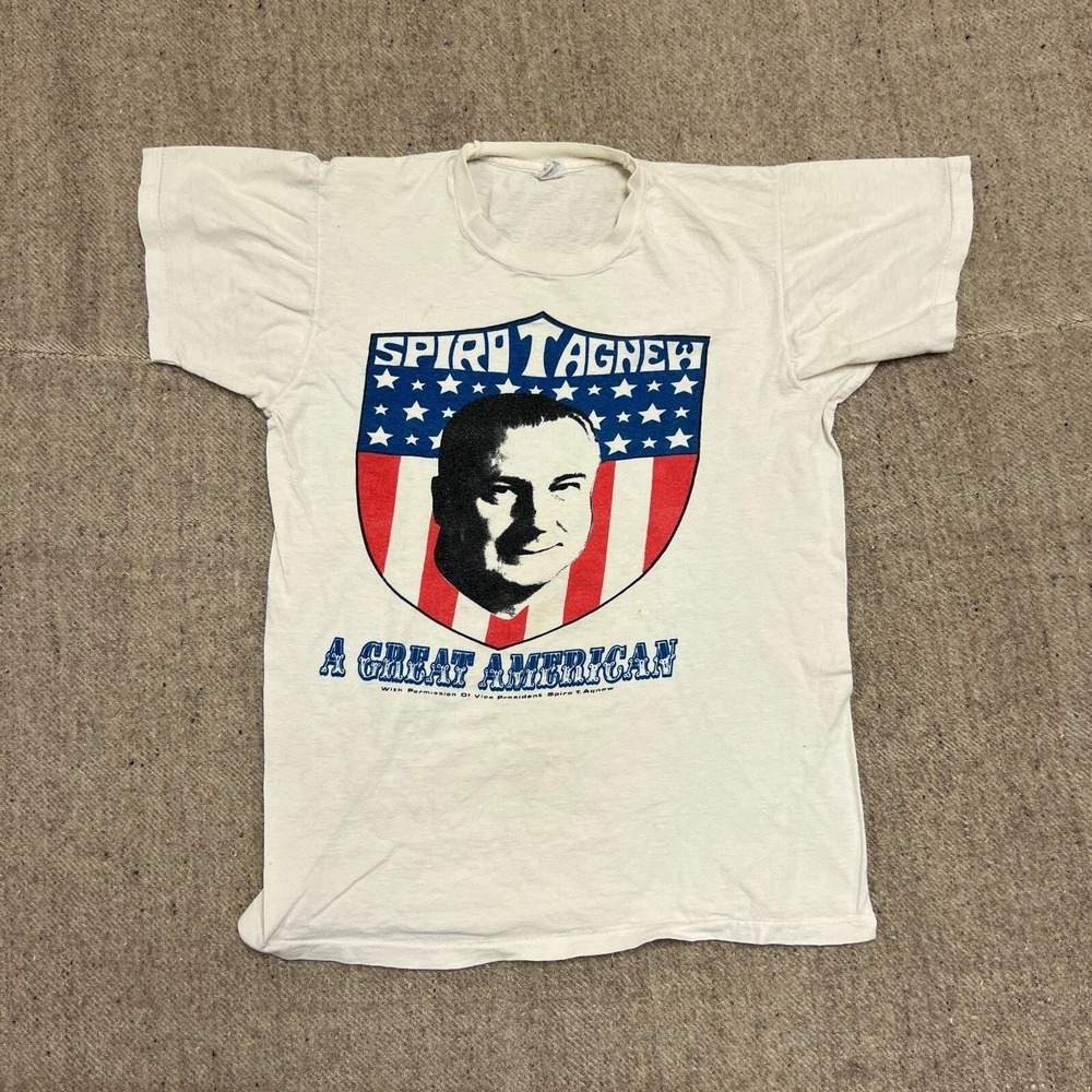 Vintage Spiro Agnew Shirt Mens XS White 1960s USA America